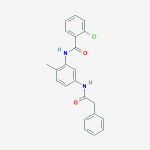 2-chloro-N-[2-methyl-5-[(2-phenylacetyl)amino]phenyl]benzamide