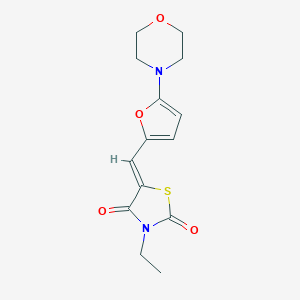 molecular formula C14H16N2O4S B424275 3-Ethyl-5-[(5-morpholin-4-yl-2-furyl)methylene]-1,3-thiazolidine-2,4-dione CAS No. 664352-36-7