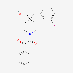 molecular formula C21H22FNO3 B4242784 2-[4-(3-fluorobenzyl)-4-(hydroxymethyl)-1-piperidinyl]-2-oxo-1-phenylethanone 