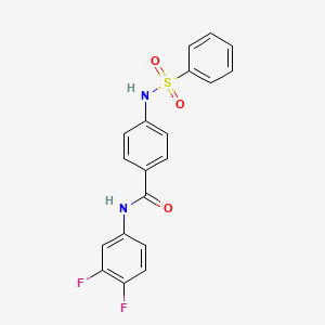 molecular formula C19H14F2N2O3S B4242802 N-(3,4-difluorophenyl)-4-[(phenylsulfonyl)amino]benzamide 