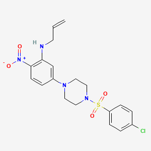 molecular formula C19H21ClN4O4S B4242812 N-allyl-5-{4-[(4-chlorophenyl)sulfonyl]-1-piperazinyl}-2-nitroaniline 