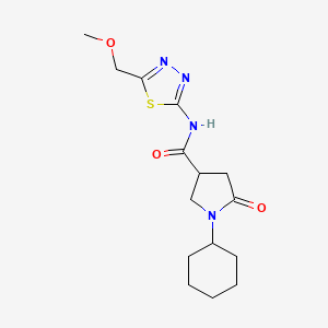 1-cyclohexyl-N-[5-(methoxymethyl)-1,3,4-thiadiazol-2-yl]-5-oxopyrrolidine-3-carboxamide