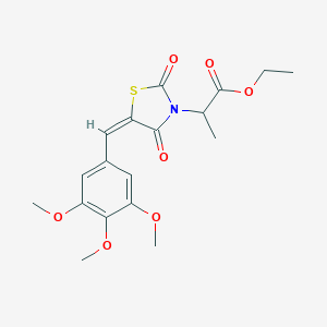molecular formula C18H21NO7S B424284 ethyl 2-[(5E)-2,4-dioxo-5-(3,4,5-trimethoxybenzylidene)-1,3-thiazolidin-3-yl]propanoate 
