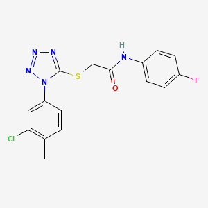 molecular formula C16H13ClFN5OS B4242864 2-{[1-(3-chloro-4-methylphenyl)-1H-tetrazol-5-yl]thio}-N-(4-fluorophenyl)acetamide 