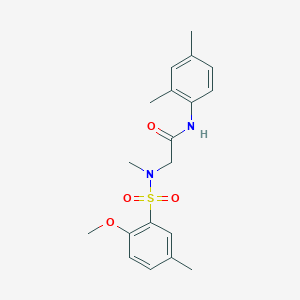 molecular formula C19H24N2O4S B4242909 N~1~-(2,4-dimethylphenyl)-N~2~-[(2-methoxy-5-methylphenyl)sulfonyl]-N~2~-methylglycinamide 