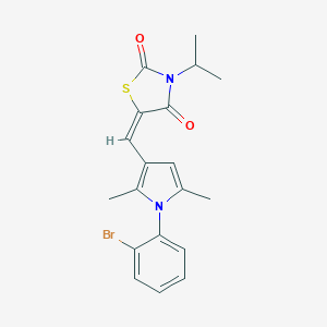 molecular formula C19H19BrN2O2S B424293 5-{[1-(2-bromophenyl)-2,5-dimethyl-1H-pyrrol-3-yl]methylene}-3-isopropyl-1,3-thiazolidine-2,4-dione 