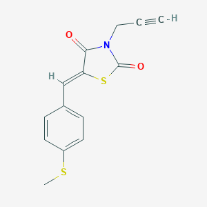 molecular formula C14H11NO2S2 B424300 5-[4-(Methylsulfanyl)benzylidene]-3-(2-propynyl)-1,3-thiazolidine-2,4-dione 