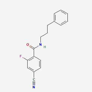 molecular formula C17H15FN2O B4243016 4-cyano-2-fluoro-N-(3-phenylpropyl)benzamide 