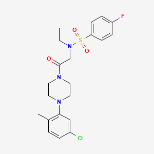 molecular formula C21H25ClFN3O3S B4243030 N-{2-[4-(5-chloro-2-methylphenyl)piperazin-1-yl]-2-oxoethyl}-N-ethyl-4-fluorobenzenesulfonamide 