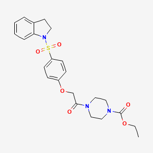 Ethyl 4-[2-[4-(2,3-dihydroindol-1-ylsulfonyl)phenoxy]acetyl]piperazine-1-carboxylate