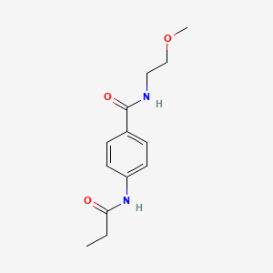 molecular formula C13H18N2O3 B4243040 N-(2-methoxyethyl)-4-(propanoylamino)benzamide 