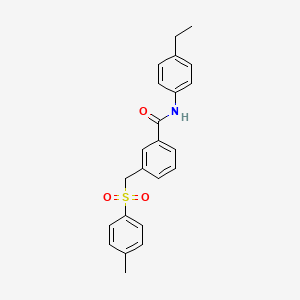 molecular formula C23H23NO3S B4243049 N~1~-(4-Ethylphenyl)-3-{[(4-methylphenyl)sulfonyl]methyl}benzamide 