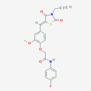 2-(4-{[2,4-dioxo-3-(2-propynyl)-1,3-thiazolidin-5-ylidene]methyl}-2-methoxyphenoxy)-N-(4-fluorophenyl)acetamide