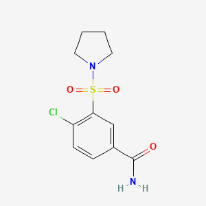 molecular formula C11H13ClN2O3S B4243074 4-Chloro-3-pyrrolidin-1-ylsulfonylbenzamide 