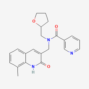 N-[(2-hydroxy-8-methyl-3-quinolinyl)methyl]-N-(tetrahydro-2-furanylmethyl)nicotinamide