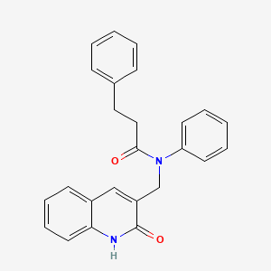 molecular formula C25H22N2O2 B4243093 N-[(2-oxo-1,2-dihydroquinolin-3-yl)methyl]-N,3-diphenylpropanamide 