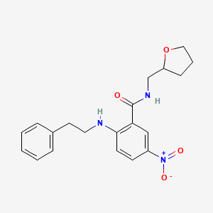 5-nitro-N-(oxolan-2-ylmethyl)-2-(2-phenylethylamino)benzamide