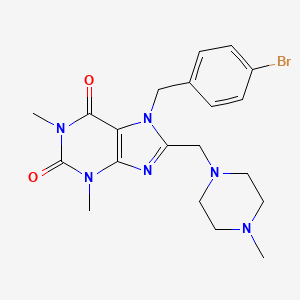 molecular formula C20H25BrN6O2 B4243173 7-(4-bromobenzyl)-1,3-dimethyl-8-[(4-methylpiperazin-1-yl)methyl]-3,7-dihydro-1H-purine-2,6-dione 