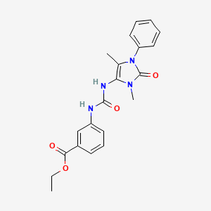 molecular formula C21H22N4O4 B4243176 ethyl 3-({[(3,5-dimethyl-2-oxo-1-phenyl-2,3-dihydro-1H-imidazol-4-yl)amino]carbonyl}amino)benzoate 