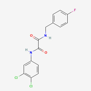 molecular formula C15H11Cl2FN2O2 B4243192 N'-(3,4-dichlorophenyl)-N-[(4-fluorophenyl)methyl]oxamide 