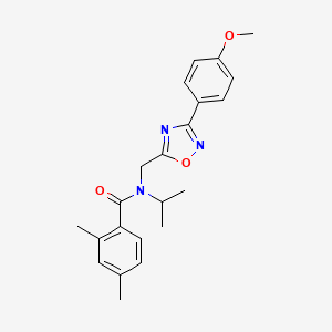 molecular formula C22H25N3O3 B4243204 N-{[3-(4-methoxyphenyl)-1,2,4-oxadiazol-5-yl]methyl}-2,4-dimethyl-N-(propan-2-yl)benzamide 