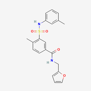 molecular formula C20H20N2O4S B4243250 N-(2-furylmethyl)-4-methyl-3-{[(3-methylphenyl)amino]sulfonyl}benzamide 