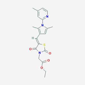 ethyl (5-{[2,5-dimethyl-1-(4-methylpyridin-2-yl)-1H-pyrrol-3-yl]methylene}-2,4-dioxo-1,3-thiazolidin-3-yl)acetate
