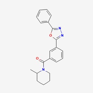 molecular formula C21H21N3O2 B4243278 (2-Methylpiperidin-1-yl)[3-(5-phenyl-1,3,4-oxadiazol-2-yl)phenyl]methanone 