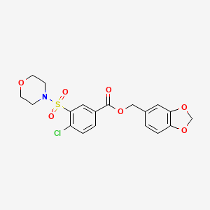 1,3-benzodioxol-5-ylmethyl 4-chloro-3-(4-morpholinylsulfonyl)benzoate