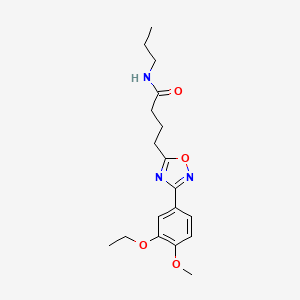 4-[3-(3-ethoxy-4-methoxyphenyl)-1,2,4-oxadiazol-5-yl]-N-propylbutanamide