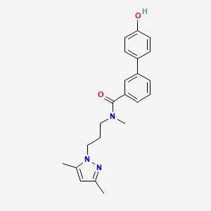 molecular formula C22H25N3O2 B4243365 N-[3-(3,5-dimethyl-1H-pyrazol-1-yl)propyl]-4'-hydroxy-N-methylbiphenyl-3-carboxamide 