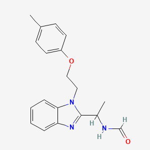 N-[1-[1-[2-(4-methylphenoxy)ethyl]benzimidazol-2-yl]ethyl]formamide