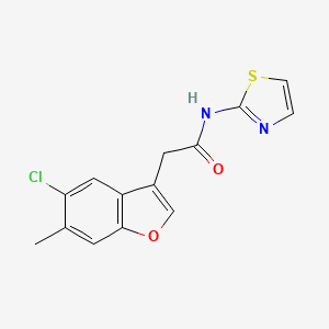 2-(5-chloro-6-methyl-1-benzofuran-3-yl)-N-1,3-thiazol-2-ylacetamide