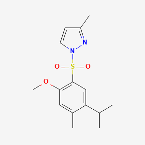 1-[2-methoxy-4-methyl-5-(propan-2-yl)benzenesulfonyl]-3-methyl-1H-pyrazole