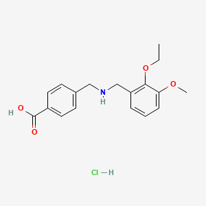 molecular formula C18H22ClNO4 B4243430 4-{[(2-ethoxy-3-methoxybenzyl)amino]methyl}benzoic acid hydrochloride 