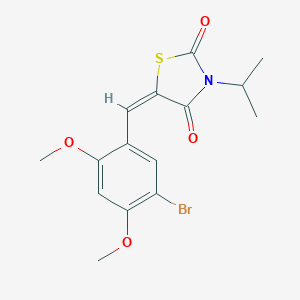 molecular formula C15H16BrNO4S B424346 (5E)-5-(5-bromo-2,4-dimethoxybenzylidene)-3-(propan-2-yl)-1,3-thiazolidine-2,4-dione 