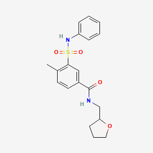 3-(anilinosulfonyl)-4-methyl-N-(tetrahydro-2-furanylmethyl)benzamide