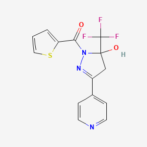 3-(4-pyridinyl)-1-(2-thienylcarbonyl)-5-(trifluoromethyl)-4,5-dihydro-1H-pyrazol-5-ol