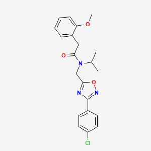 molecular formula C21H22ClN3O3 B4243510 N-{[3-(4-chlorophenyl)-1,2,4-oxadiazol-5-yl]methyl}-2-(2-methoxyphenyl)-N-(propan-2-yl)acetamide 