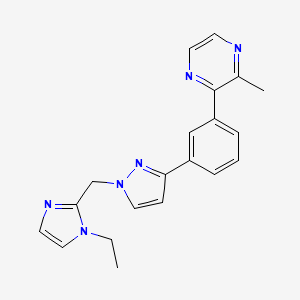 2-[3-[1-[(1-Ethylimidazol-2-yl)methyl]pyrazol-3-yl]phenyl]-3-methylpyrazine