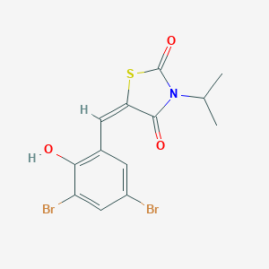molecular formula C13H11Br2NO3S B424353 5-(3,5-Dibromo-2-hydroxybenzylidene)-3-isopropyl-1,3-thiazolidine-2,4-dione 
