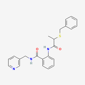 molecular formula C23H23N3O2S B4243531 2-{[2-(benzylthio)propanoyl]amino}-N-(3-pyridinylmethyl)benzamide 