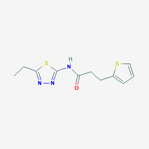 molecular formula C11H13N3OS2 B4243547 N-(5-ethyl-1,3,4-thiadiazol-2-yl)-3-(2-thienyl)propanamide 