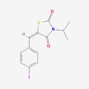 molecular formula C13H12INO2S B424356 (5E)-5-(4-iodobenzylidene)-3-(propan-2-yl)-1,3-thiazolidine-2,4-dione 