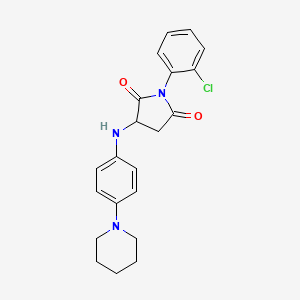 molecular formula C21H22ClN3O2 B4243582 1-(2-Chlorophenyl)-3-(4-piperidin-1-ylanilino)pyrrolidine-2,5-dione 