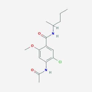 molecular formula C15H21ClN2O3 B4243597 4-(acetylamino)-5-chloro-2-methoxy-N-(1-methylbutyl)benzamide 