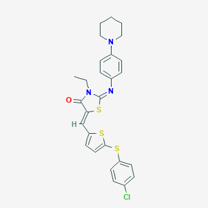 5-({5-[(4-Chlorophenyl)sulfanyl]thien-2-yl}methylene)-3-ethyl-2-[(4-piperidin-1-ylphenyl)imino]-1,3-thiazolidin-4-one