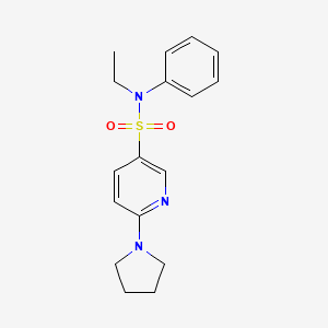 molecular formula C17H21N3O2S B4243606 N-ethyl-N-phenyl-6-(1-pyrrolidinyl)-3-pyridinesulfonamide 