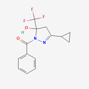 1-benzoyl-3-cyclopropyl-5-(trifluoromethyl)-4,5-dihydro-1H-pyrazol-5-ol