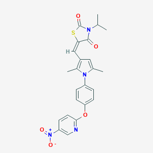 5-({1-[4-({5-nitro-2-pyridinyl}oxy)phenyl]-2,5-dimethyl-1H-pyrrol-3-yl}methylene)-3-isopropyl-1,3-thiazolidine-2,4-dione